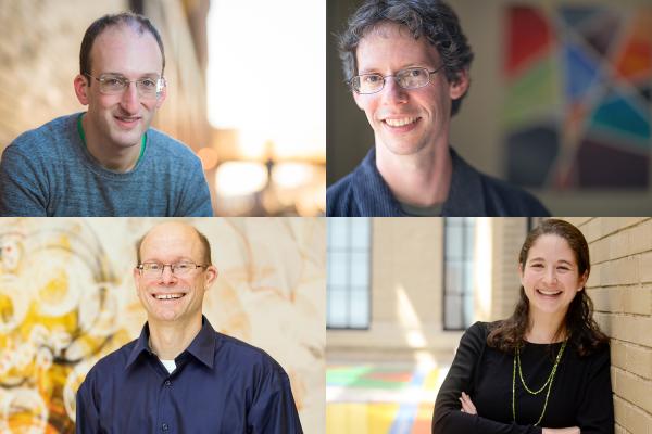 The 2021 MacVicar Faculty Fellows are: (clockwise from top left) Michael Short, Larry Guth, Elsa Olivetti, and Michael Yaffe.