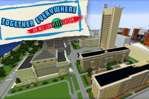 This year’s welcome convocation was virtual and addressed all undergraduates. The video began with scenes from MIT in Minecraft.