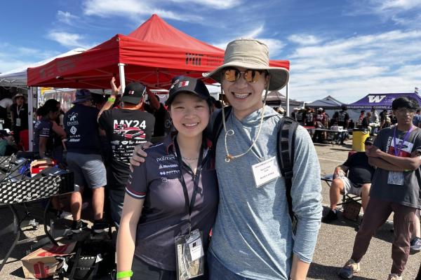 Monica and Kevin Chan at the Formula SAE Electric Competition in Michigan