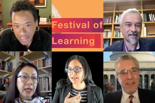 Clockwise from top left: Melissa Nobles, Krishna Rajagopal, Martin Bazant, Arathi Mehrotra, and Emma Teng
